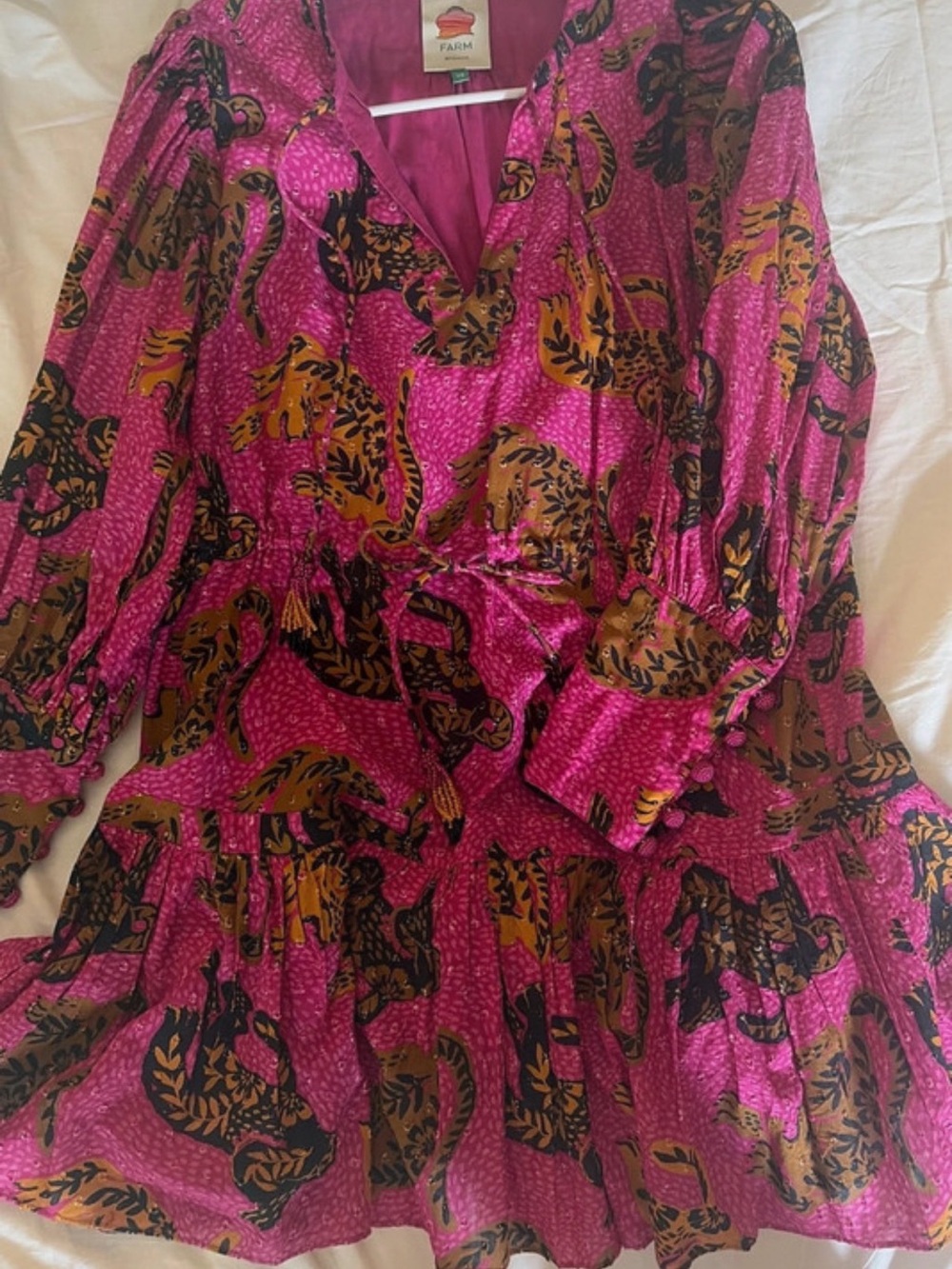 Farm Rio Women’s Pink Printed Tiered Dress